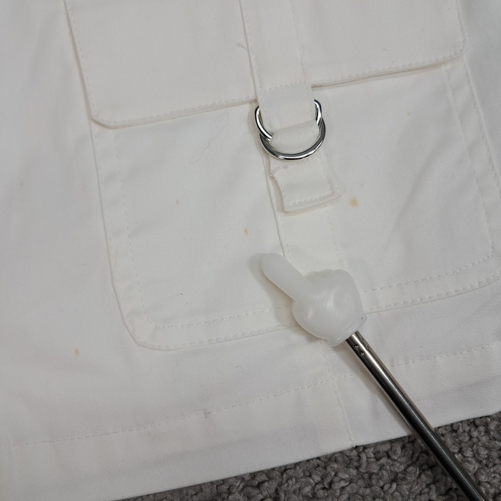 Studio Works Petite White Full Zip Drawstring Collar Utility Jacket PXL 7980 - Picture 2 of 8